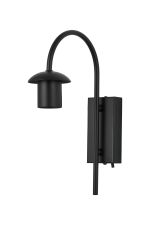 Zara Curved Wall Light Switched (FRAME ONLY), 1 Light E27, Satin Black