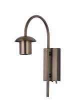 Zara Curved Wall Light Switched (FRAME ONLY), 1 Light E27, Bronze