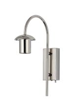 Zara Curved Wall Light Switched (FRAME ONLY), 1 Light E27, Polished Nickel
