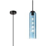 Zara 2.1m Single Pendant, 1 Light Adjustable E27, Satin Black / Blue