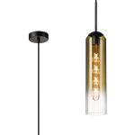 Zara 2.1m Single Pendant, 1 Light Adjustable E27, Satin Black / Gold Fade