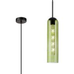 Zara 2.1m Single Pendant, 1 Light Adjustable E27, Satin Black / Green