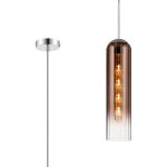 Zara 2.1m Single Pendant, 1 Light Adjustable E27, Polished Nickel / Copper Fade