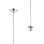 Zara 1.75m Single Pendant (FRAME ONLY), 1 Light E27, Polished Nickel