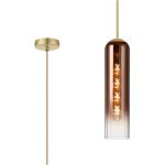 Zara 2.1m Single Pendant, 1 Light Adjustable E27, Satin Gold / Copper Fade