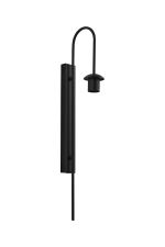 Zara 70cm Curved Wall Light (FRAME ONLY), 1 Light E27, Satin Black