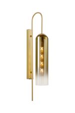 Zara 70cm Curved Wall Light, 1 Light E27, Satin Gold / Gold Fade