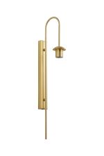 Zara 70cm Curved Wall Light (FRAME ONLY), 1 Light E27, Satin Gold