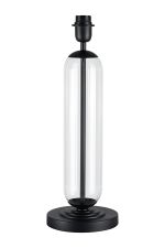 Zara Tubular Table Lamp Without Shade, 1 Light E27, Satin Black/Clear Glass