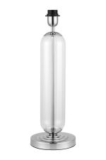 Zara Tubular Table Lamp Without Shade, 1 Light E27, Polished Nickel/Clear Glass