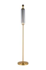 Zara Floor Lamp Without Shade, 1 Light E27, Brass Gold/Smoke Fade Glass