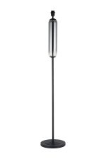 Zara Floor Lamp Without Shade, 1 Light E27, Satin Black/Smoke Fade Glass