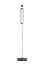 Zara Floor Lamp Without Shade, 1 Light E27, Matt Bronze Plated/Cognac Glass