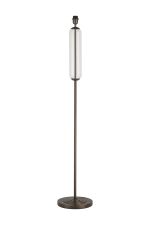 Zara Floor Lamp Without Shade, 1 Light E27, Matt Bronze Plated/Clear Glass