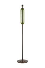 Zara Floor Lamp Without Shade, 1 Light E27, Matt Bronze Plated/Moss Green Glass