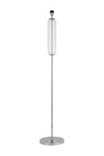 Zara Floor Lamp Without Shade, 1 Light E27, Polished Nickel/Clear Glass