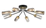 Vico Ceiling, 8 Light G9, Satin Black/Gold/Smoked Glass