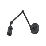 Luxe Adjustable Wall Lamp Switched (FRAME ONLY), 1 x E27, Satin Black