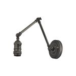 Luxe Adjustable Wall Lamp Switched (FRAME ONLY), 1 x E27, Pewter