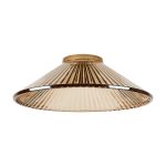 Luxe 25x8cm Pleated Cone Glass Shade (L), Amber