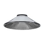 Luxe 25x8cm Pleated Cone Glass Shade (L), Chrome