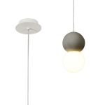 Galaxia 12cm Pendant Round, 1 Light E27, White/Grey Cement