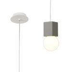 Galaxia 12cm Pendant Square, 1 Light E27, White / Grey Cement