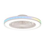 Gamer 53cm 60W LED Dimmable White/RGB Ceiling Light With Built-In 26W DC Fan With Single Speed Reverse, c/w Remote Control, 6700lm, White
