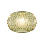 Alux 30cm x 20cm Origami Pumpkin Glass (C) Shade, Moss Green