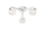 Bagno 51cm Flush Ceiling, 3 Light G9, IP44, White/Polished Chrome/Clear Smooth Round Glass