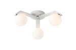 Bagno 51cm Flush Ceiling, 3 Light G9, IP44, White/Polished Chrome/Opal Smooth Round Glass
