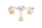 Bagno 51cm Flush Ceiling, 3 Light G9, IP44, White/Polished Chrome/Amber Smooth Tubular Glass