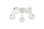 Bagno 54cm Flush Ceiling, 5 Light G9, IP44, White/Polished Chrome/Clear Smooth Round Glass