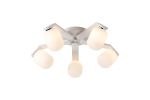 Bagno 54cm Flush Ceiling, 5 Light G9, IP44, White/Polished Chrome/Opal Smooth Tubular Glass