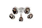Bagno 54cm Flush Ceiling, 5 Light G9, IP44, White/Polished Chrome/Smoke Smooth Tubular Glass