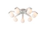 Bagno 64cm Flush Ceiling, 7 Light G9, IP44, White/Polished Chrome/Opal Smooth Tubular Glass