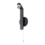 Bagno Pull Switch Wall Light (FRAME ONLY), 1 Light G9, IP44, Black/Polished Chrome