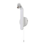 Bagno Pull Switch Wall Light (FRAME ONLY), 1 Light G9, IP44, White/Polished Chrome