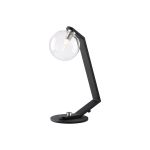 Bagno Table Lamp, 1 Light G9, Black/Polished Chrome/Clear Smooth Round Glass