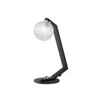 Bagno Table Lamp, 1 Light G9, Black/Polished Chrome/Clear Cross Pattern Round Glass