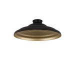 Carman Round Tiered Metal Lampshade, Satin Black/Gold