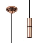 Albor 10cm 1.5m 1 Light Pendant, 1 x E27, Rose Gold/Black Braided Cable