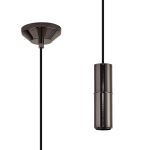 Albor 10cm 1.5m 1 Light Pendant (FRAME ONLY) Without Lampholder Cover, 1 x E27, Black Chrome/Black Braided Cable