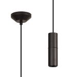 Albor 10cm 1.5m 1 Light Pendant (FRAME ONLY) Without Lampholder Cover, 1 x E27, Matt Black/Black Braided Cable