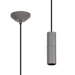 Albor 10cm 1.5m 1 Light Pendant (FRAME ONLY) Without Lampholder Cover, 1 x E27, Warm Grey/Black Braided Cable