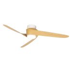 Groenland 122cm 24W LED Dimmable Ceiling Light With Built-In 30W DC Fan, 2700-5000K Remote & APP Control, 2640lm, White/Wood, 5yrs Warranty