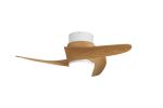 Groenland XS 79.5cm 24W LED Dimmable Ceiling Light With Built-In 24W DC Fan, 2700-5000K Remote Control, 2640lm, Wood Effect/White, 5yrs Warranty