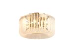 Aster 40cm Round Flush Ceiling Light, 6 x E14, Brass/Frosted Glass