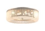 Aster 60cm Round Flush Ceiling Light, 9 x E14, Black/Frosted Glass