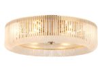 Aster 78cm Round Flush Ceiling Light, 12 x E14, Brass/Frosted Glass